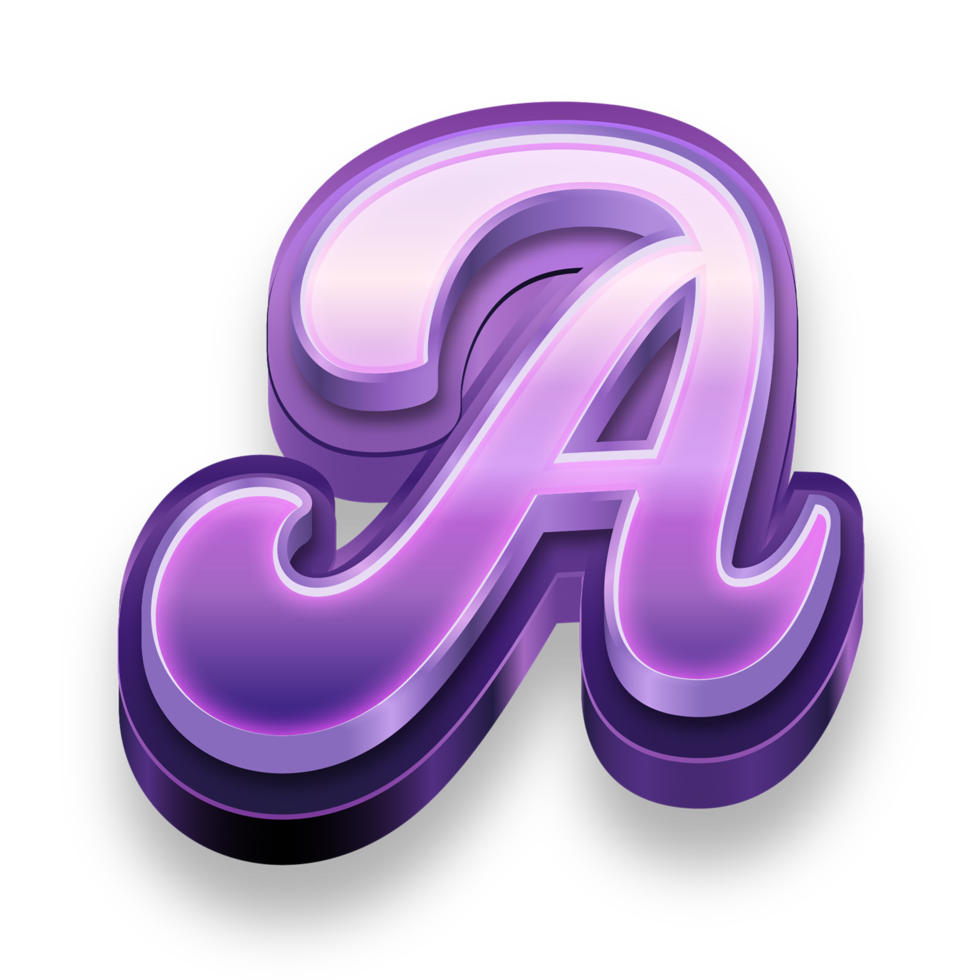 3D A Letter text png