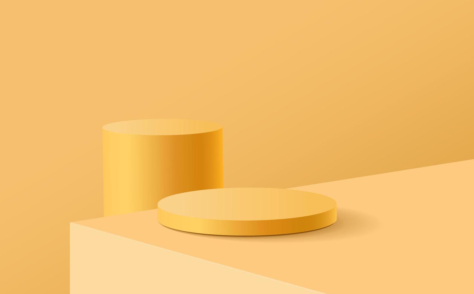 Minimal background mock up with podium for product display. 3d rendering. vector