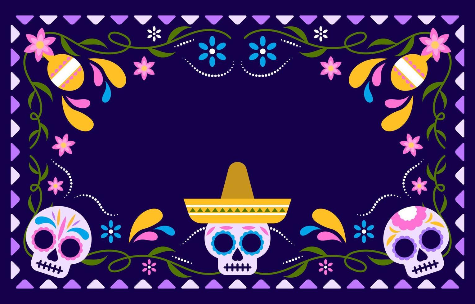 Dia De Los Muertos Calavera Sugar Skull Background vector