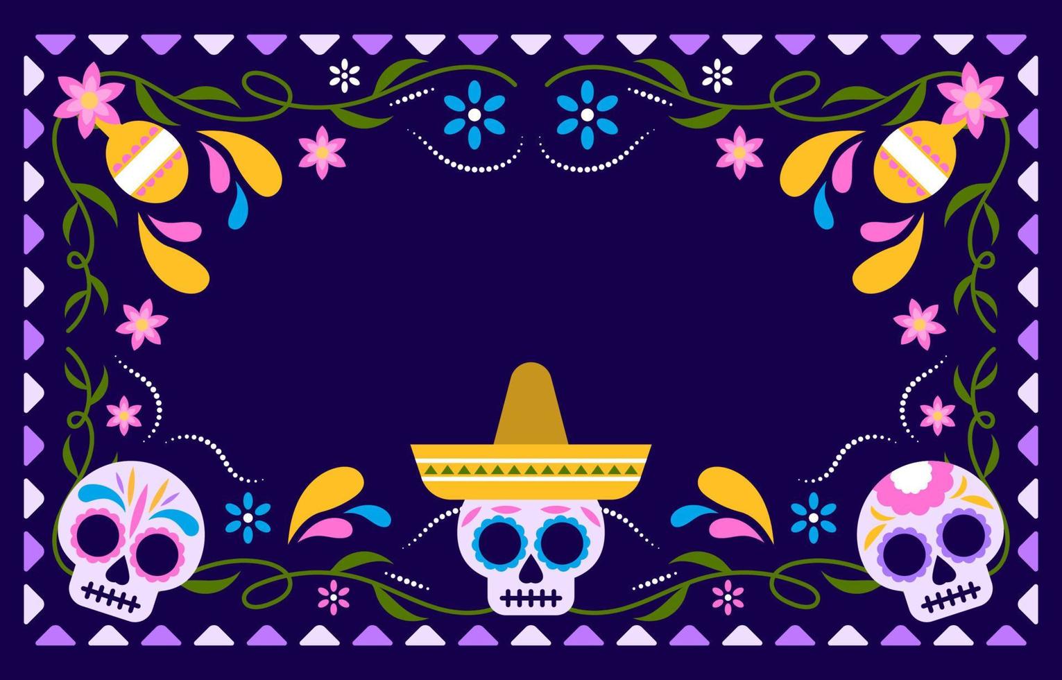 Dia De Los Muertos Calavera Sugar Skull Background vector