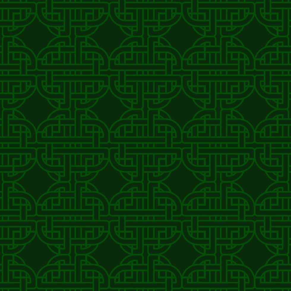 Green Celtic Knots Inspired Seamless Pattern vector