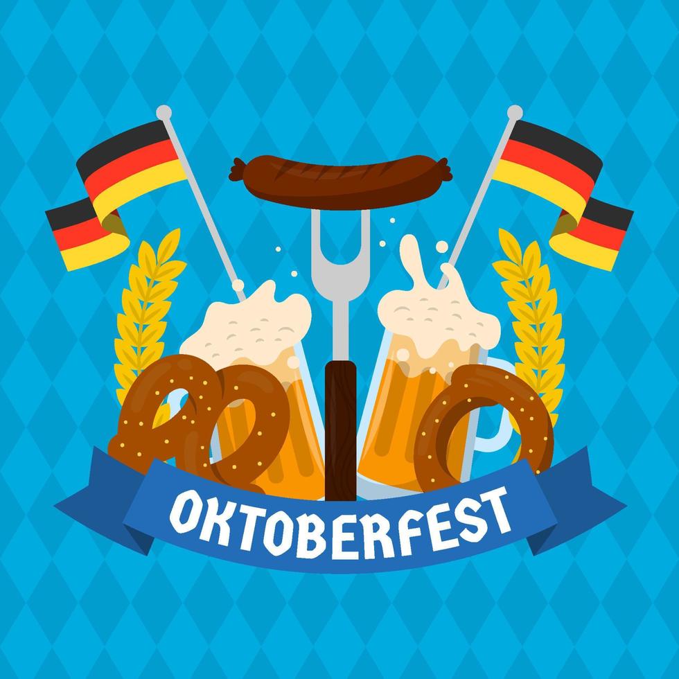 Oktoberfest Food And Beverages vector