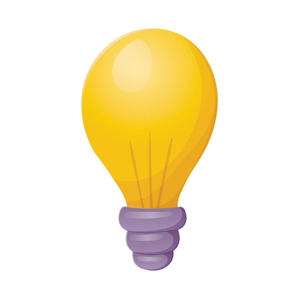 WebVector isolated illustration of cartoon light bulb. Lighting equipment. vector