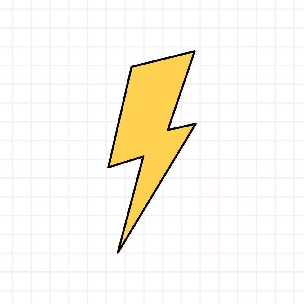 Lightning bolt signs. Yellow lightning bolt stickers. Vector