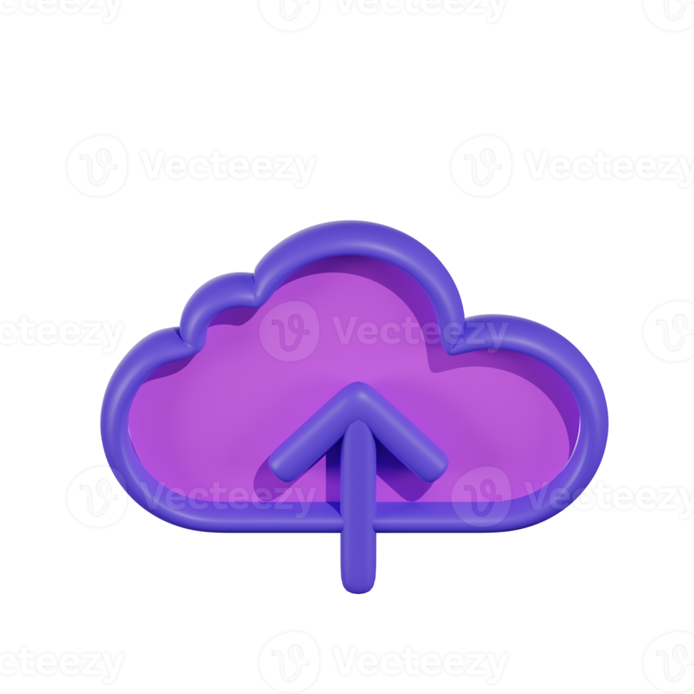 Cloud Upload Technology 3D Illustrations png