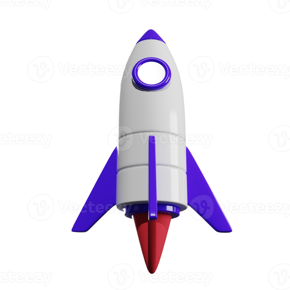Purple Rocket  3D Illustrations png