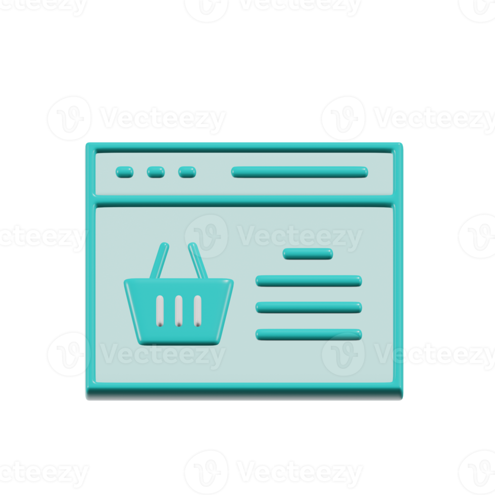 Shopping Card E Commerce 3D Illustrations png