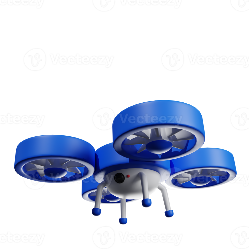 drone bleu illustrations 3d png