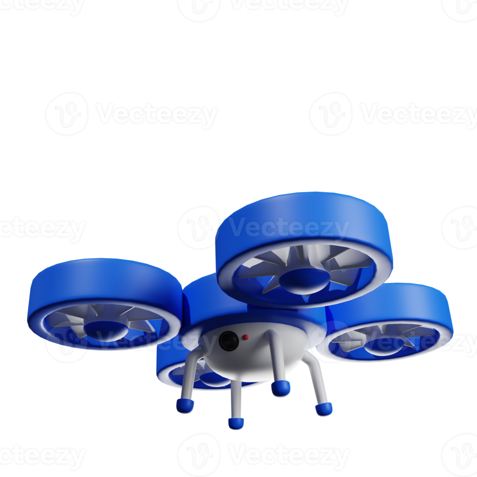 ilustrações 3d de drone azul png