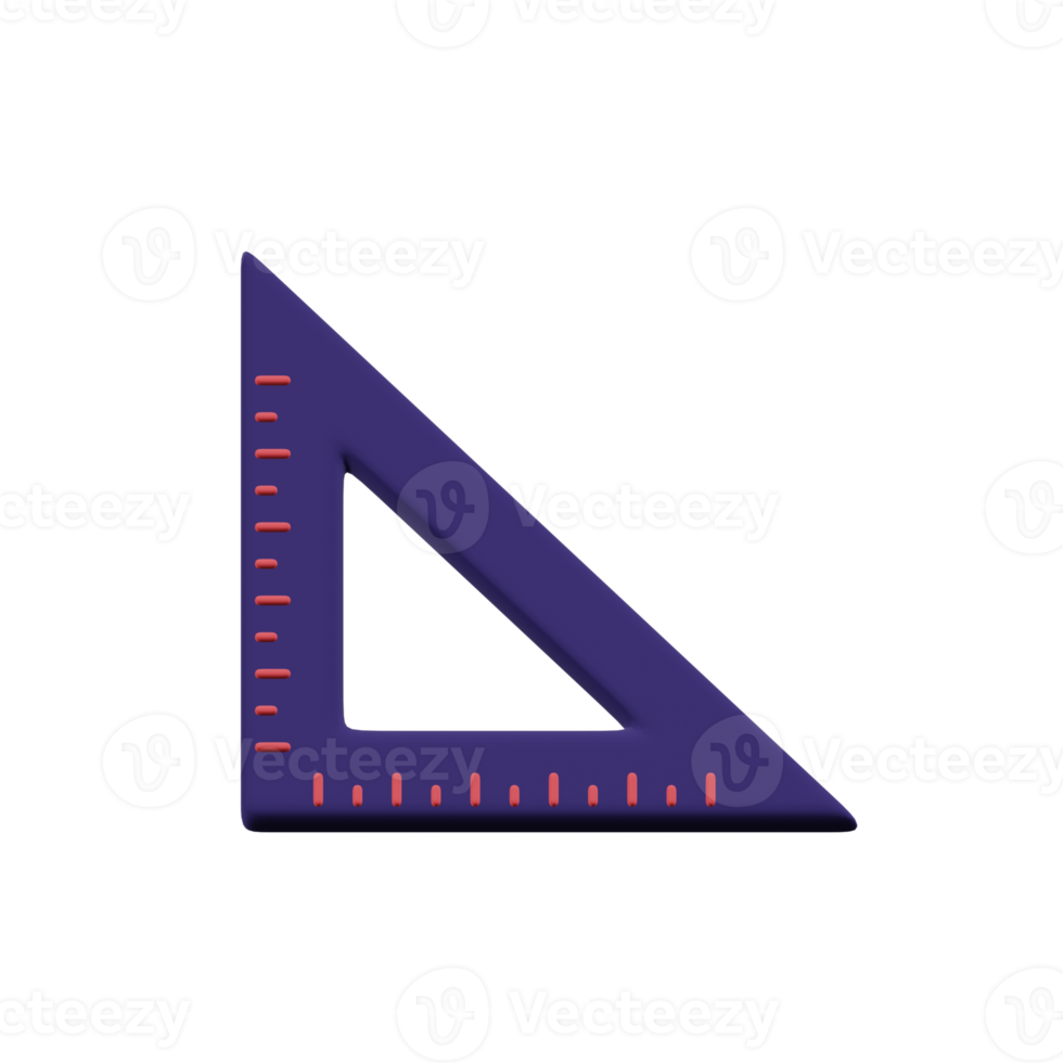 Triangle Ruler Education 3D Illustrations png