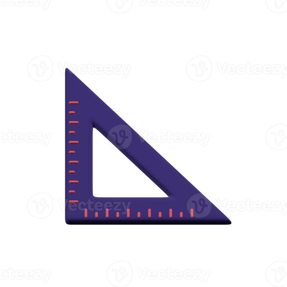 ilustrações 3d de educação de régua de triângulo png