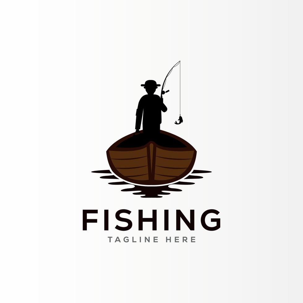 logo de pesca para pescador vector