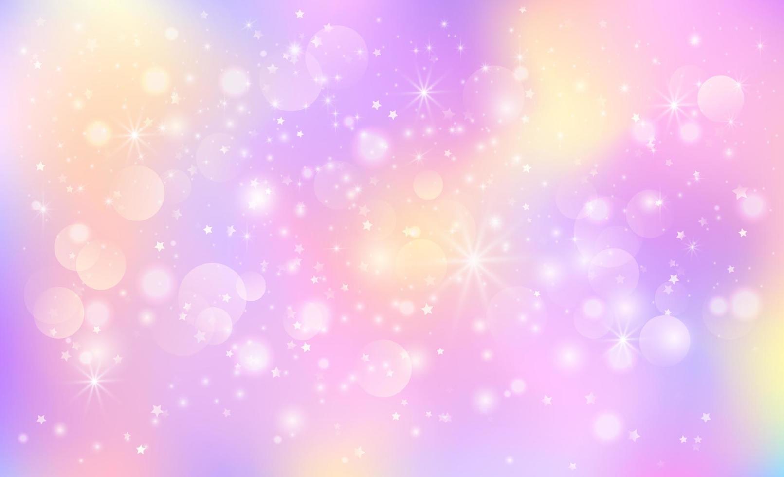 Lilac magical background with stars, sparkles and glow. vector