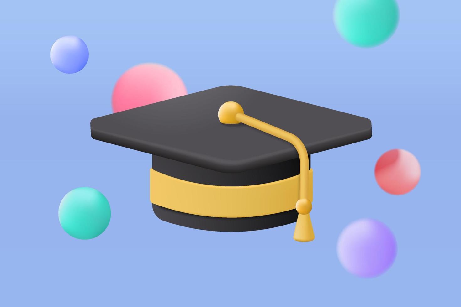 3D graduation of university, college for student concept. graduation