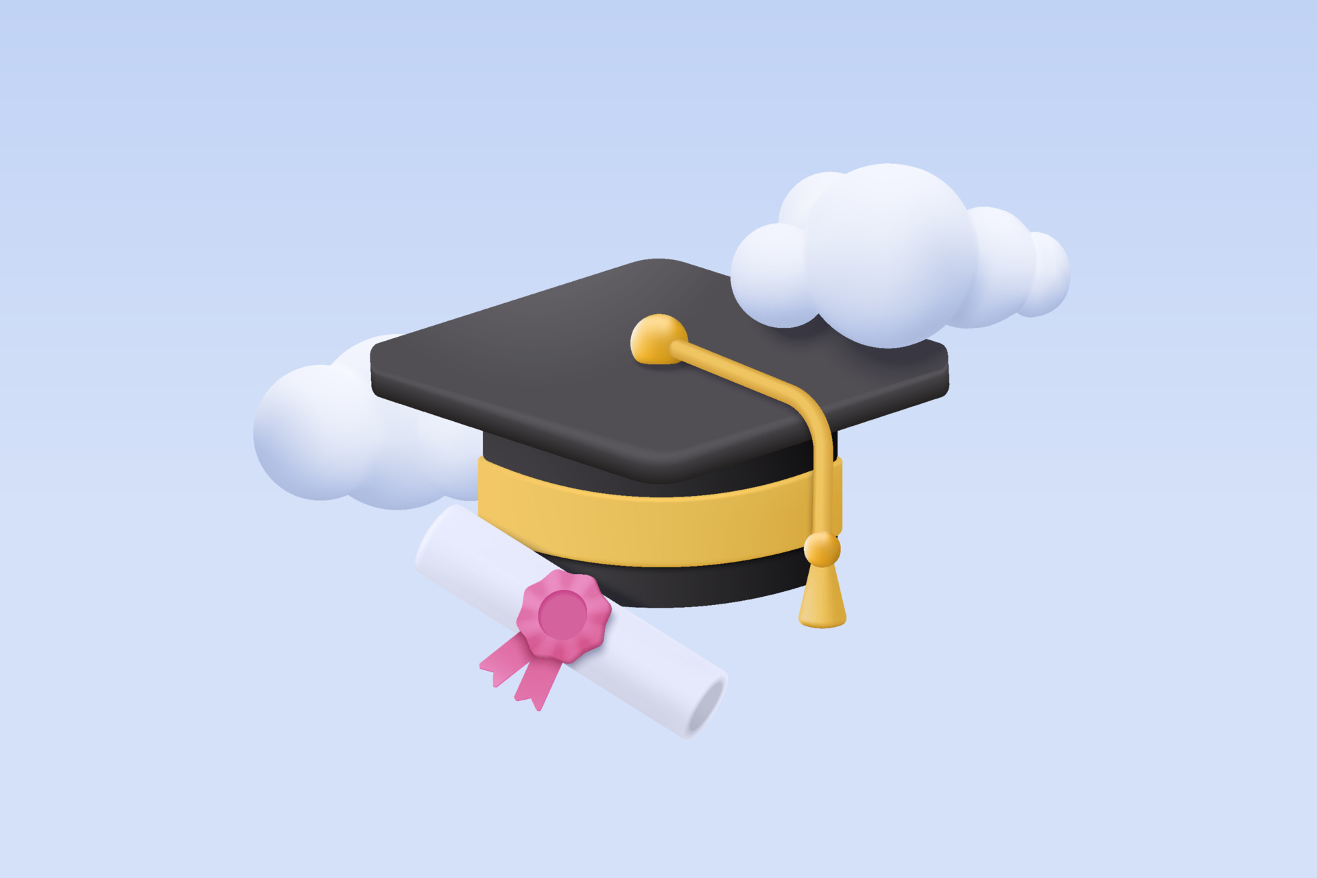 3D graduation of university, college for student concept. graduation