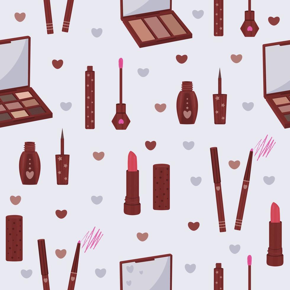 Cosmetic products, seamless pattern vector