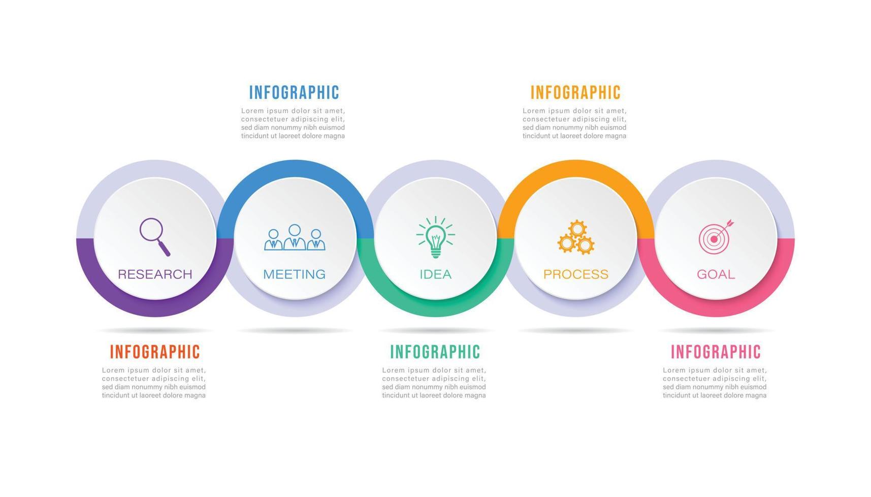 Timeline infographic design element and number options. Business concept with 5 steps. Can be used for workflow layout, diagram, Vector business template for presentation.