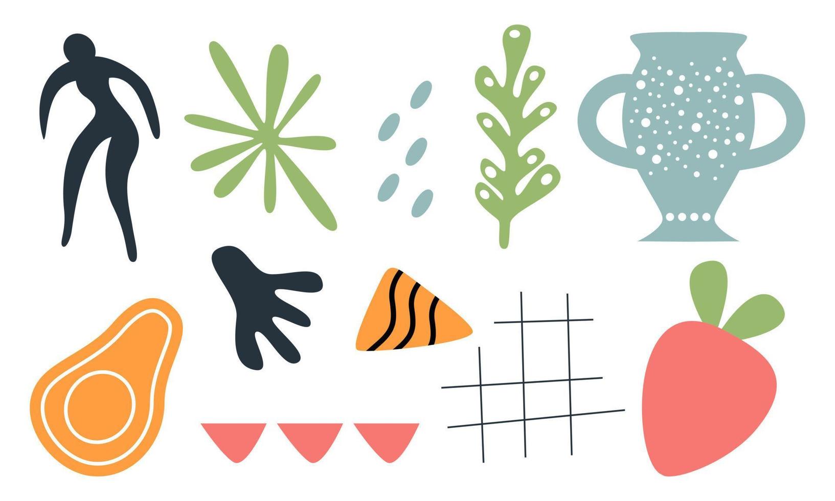 Modern trendy doodle and abstract nature icons vector illustration