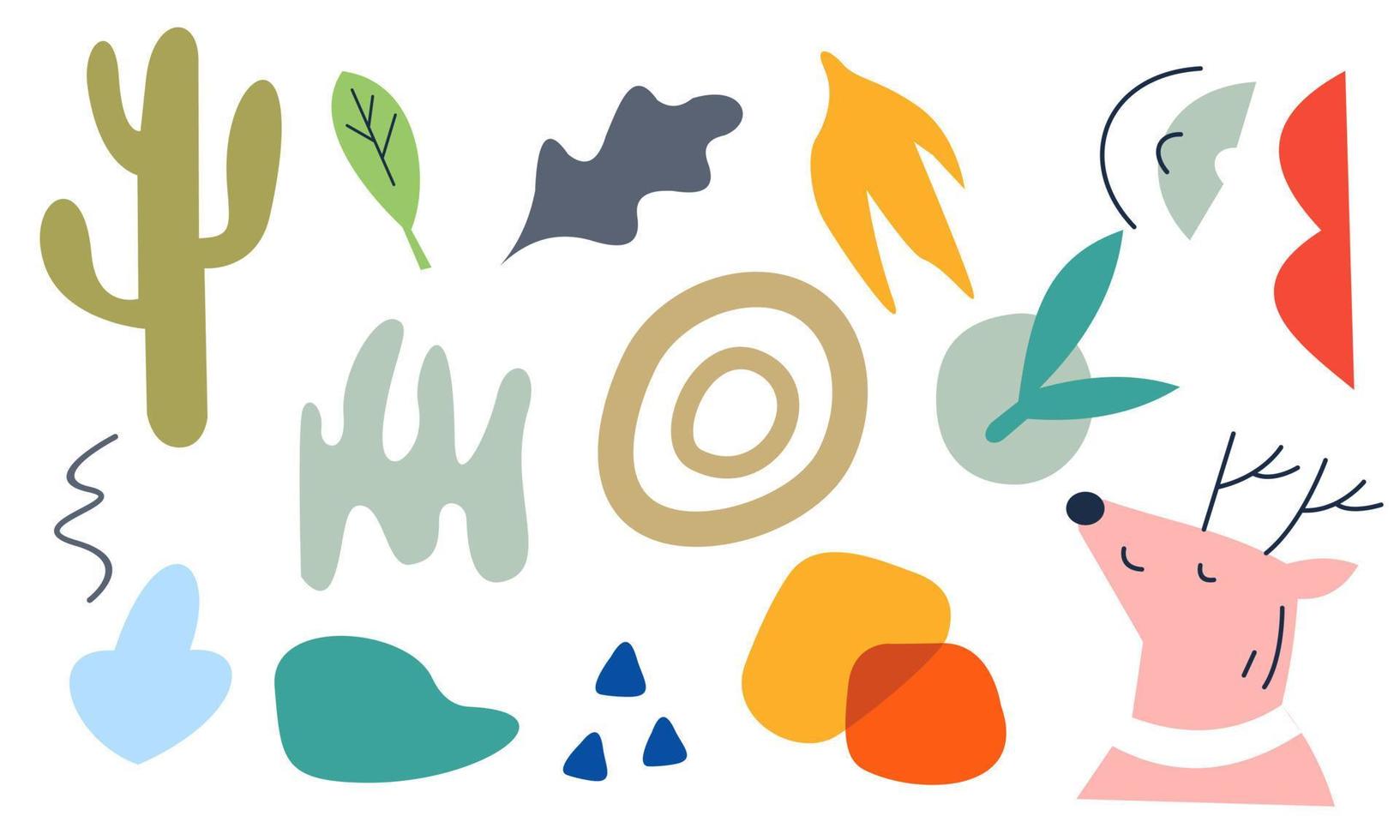 Modern trendy doodle and abstract nature icons vector illustration