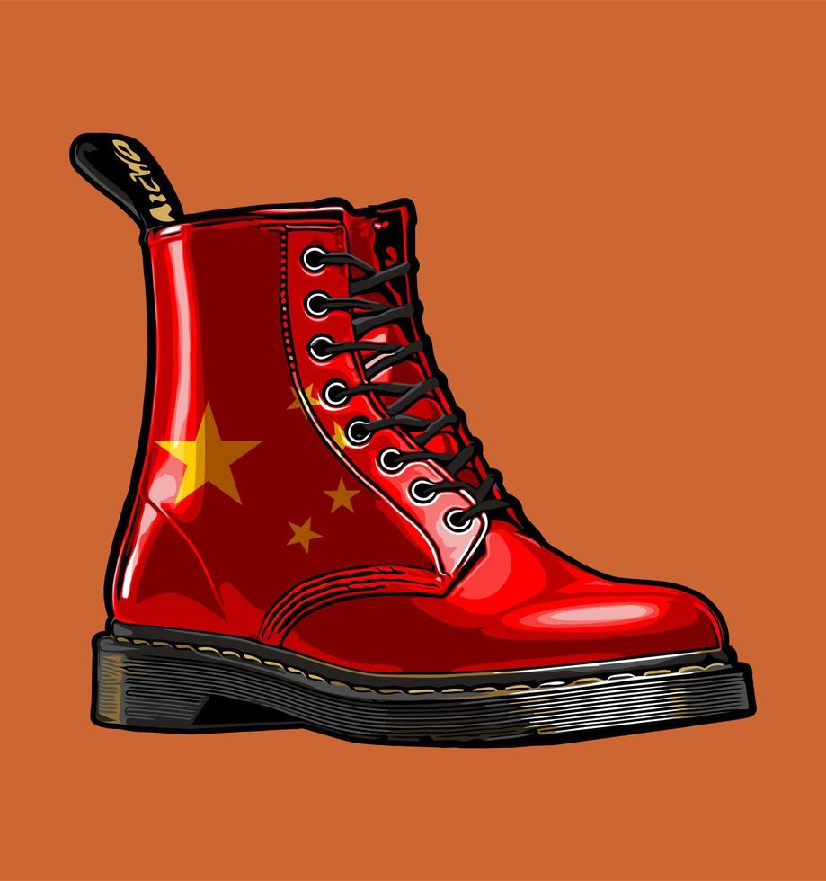 fondo naranja bandera china vector