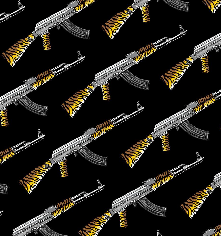 ak weapon pattern with tiger strip vector