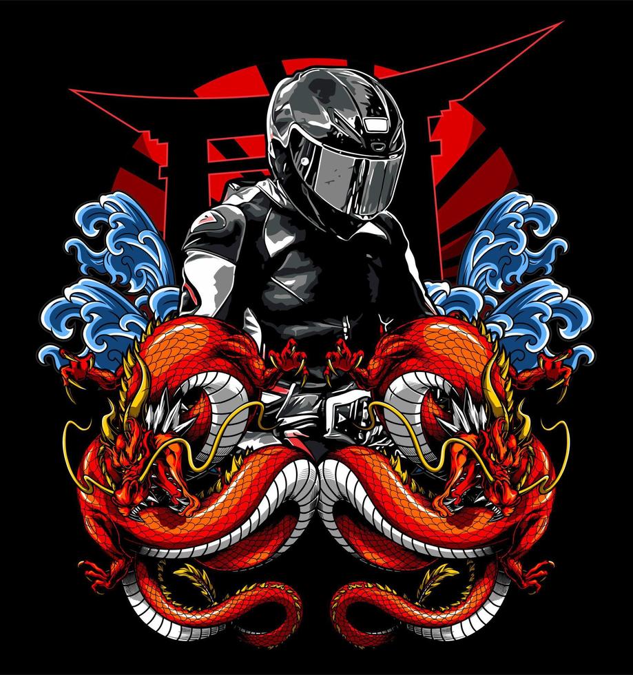 biker and dragon7 10838991 Vector Art at Vecteezy