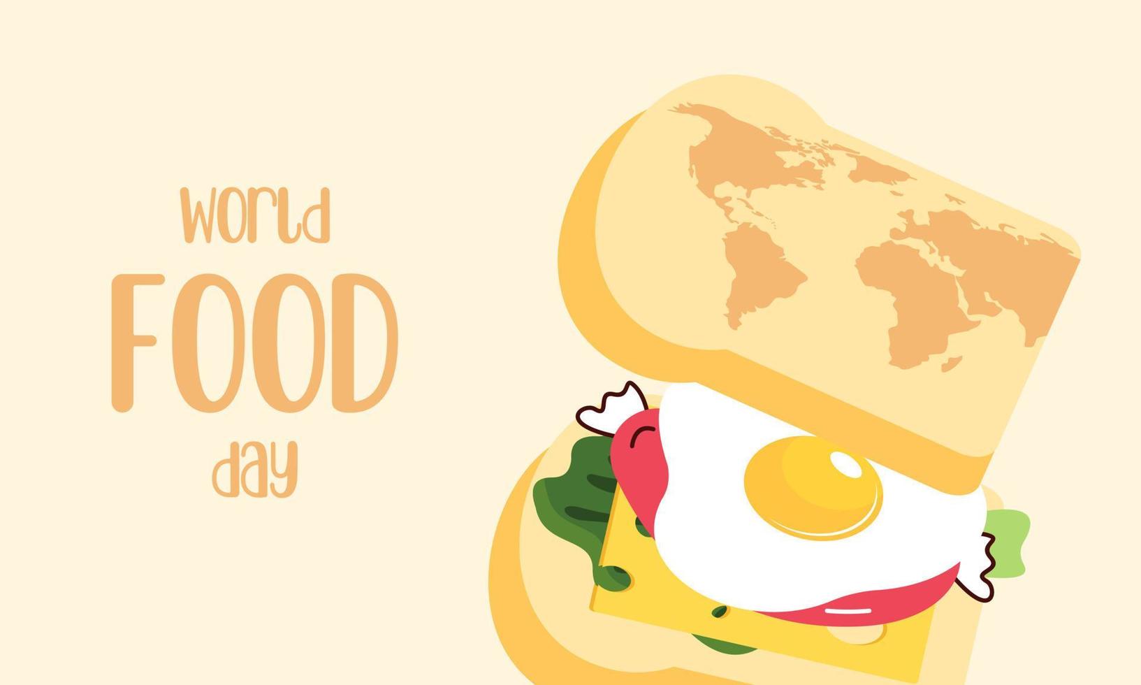dibujado a mano vector de ilustración del día mundial de la alimentación
