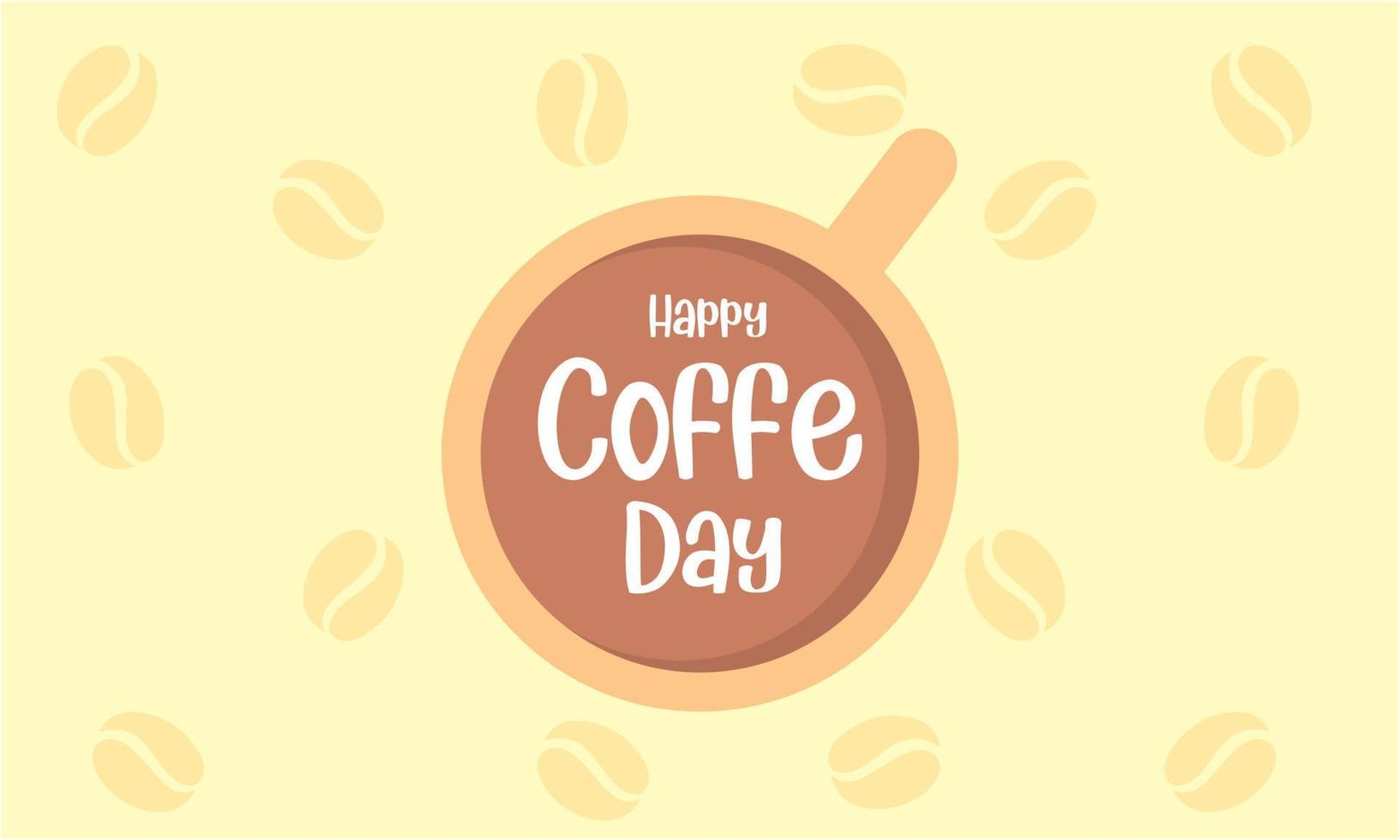 fondo del día internacional del café, logotipo de la taza de café vector