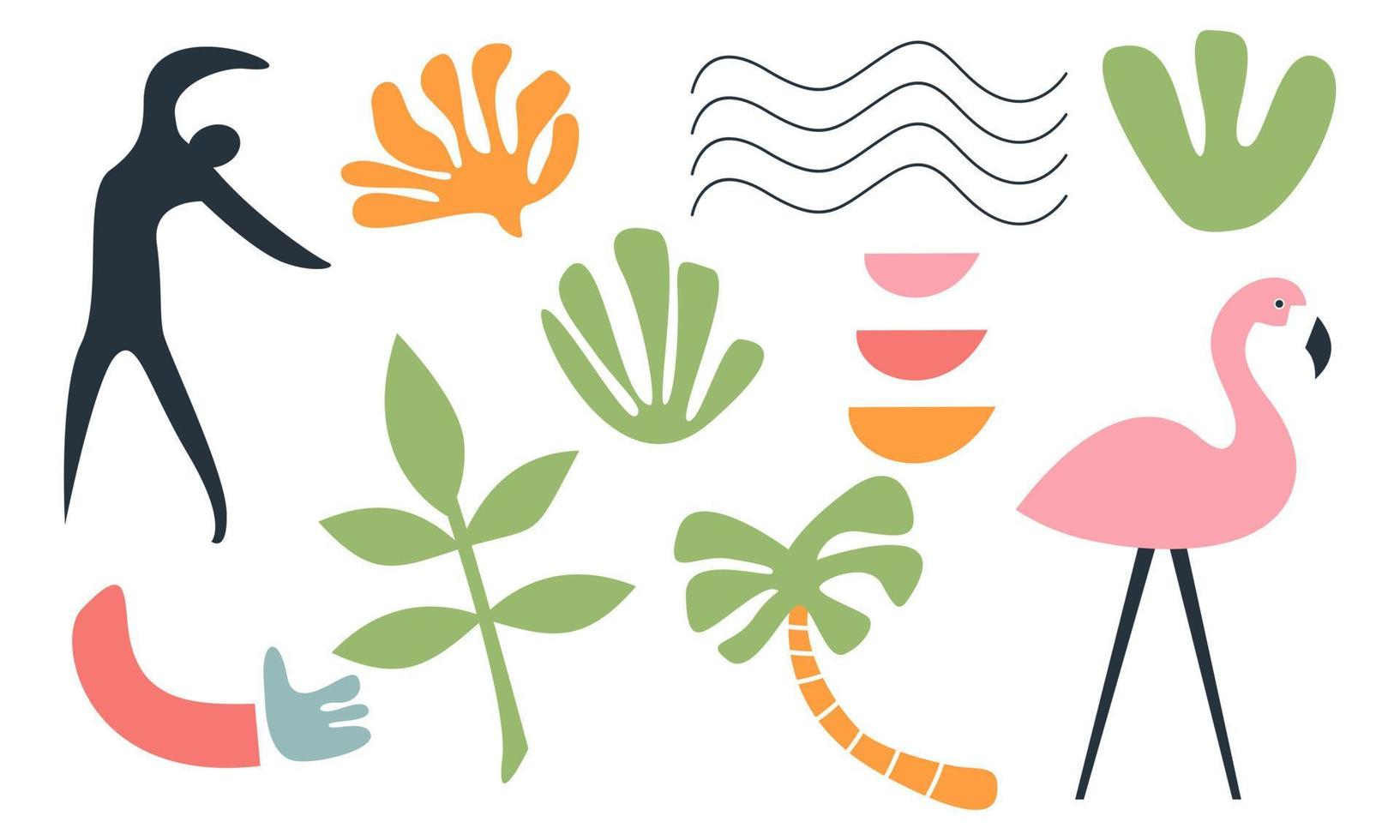 Modern trendy doodle and abstract nature icons vector illustration