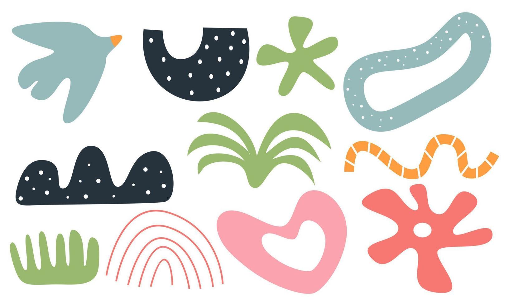 Modern trendy doodle and abstract nature icons vector illustration