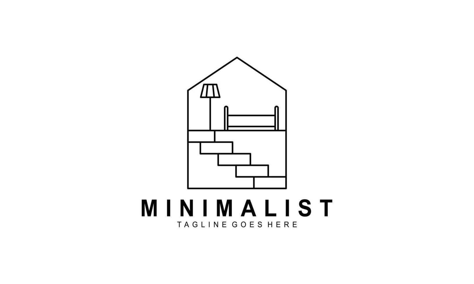 logotipo de muebles minimalistas, vector de logotipo de muebles de arte lineal