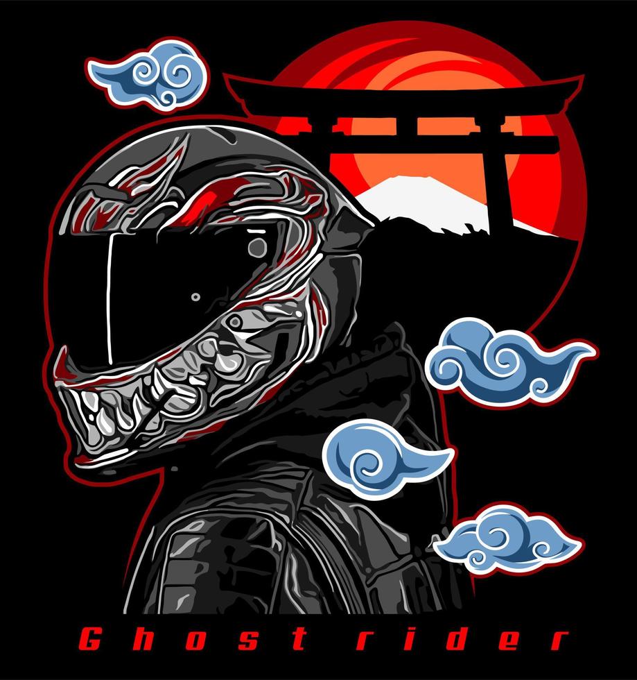 biker cloud and sun background vector
