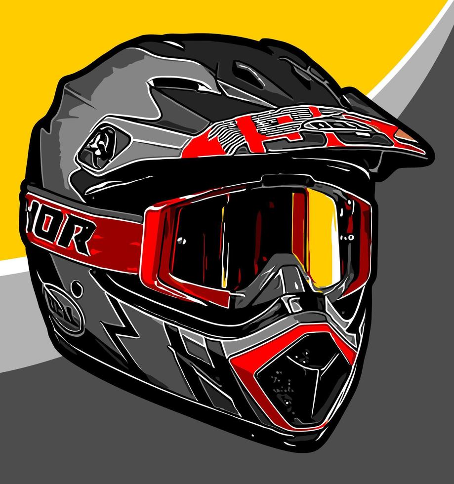 un genial casco gris de supermoto vector