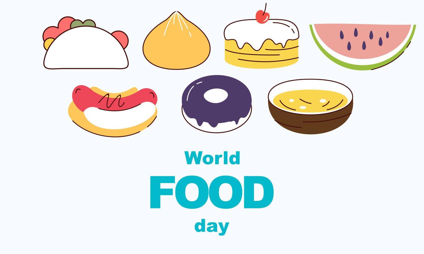 Hand drawn world food day illustration vector