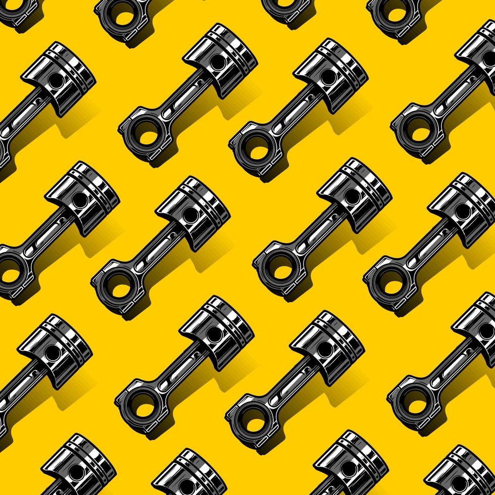 pistons lined on a yellow background vector