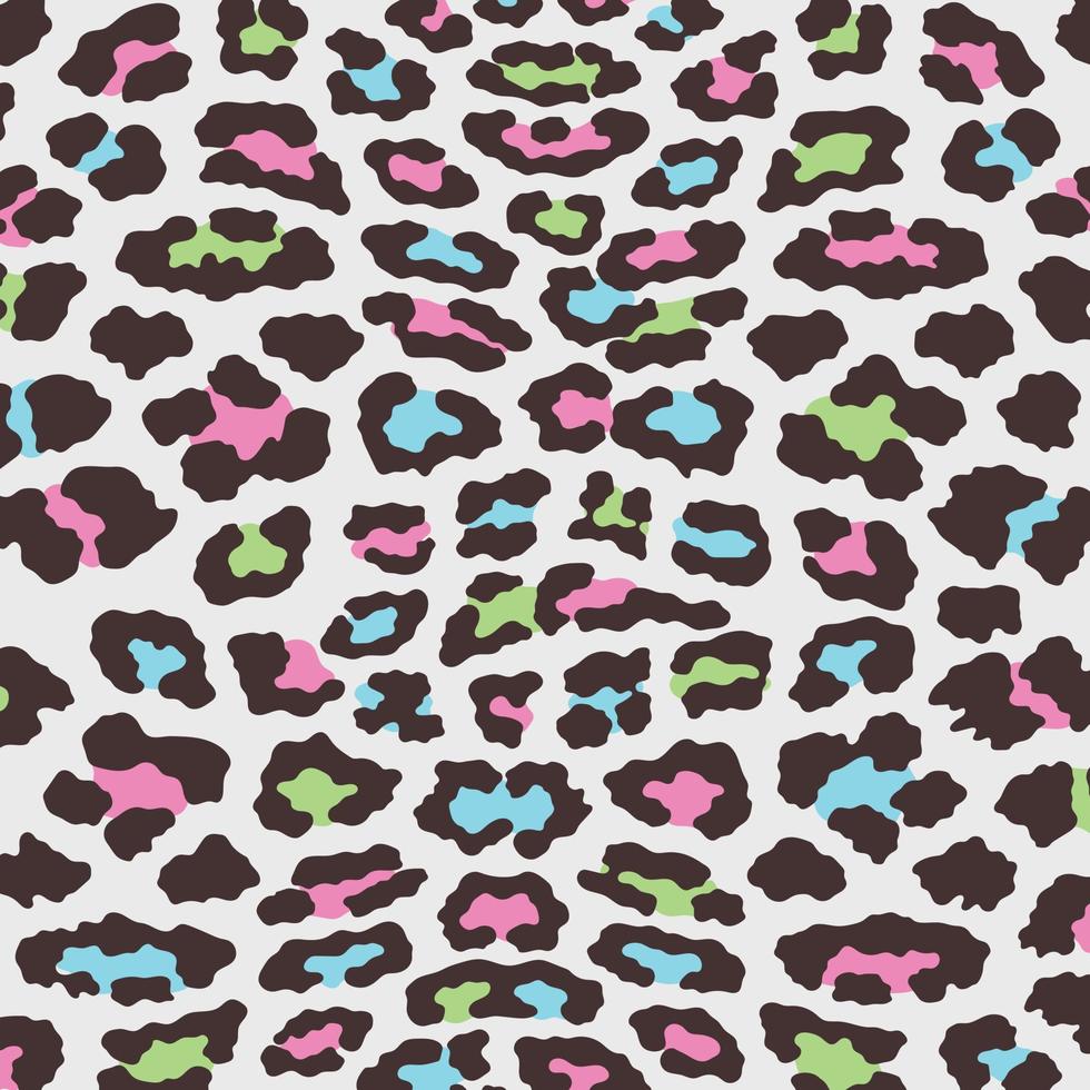 patrón de estampado de leopardo colorido animal sin costuras. diseño de leopardo exótico para papelería, patrón de moda, papel tapiz, decoración y más. vector