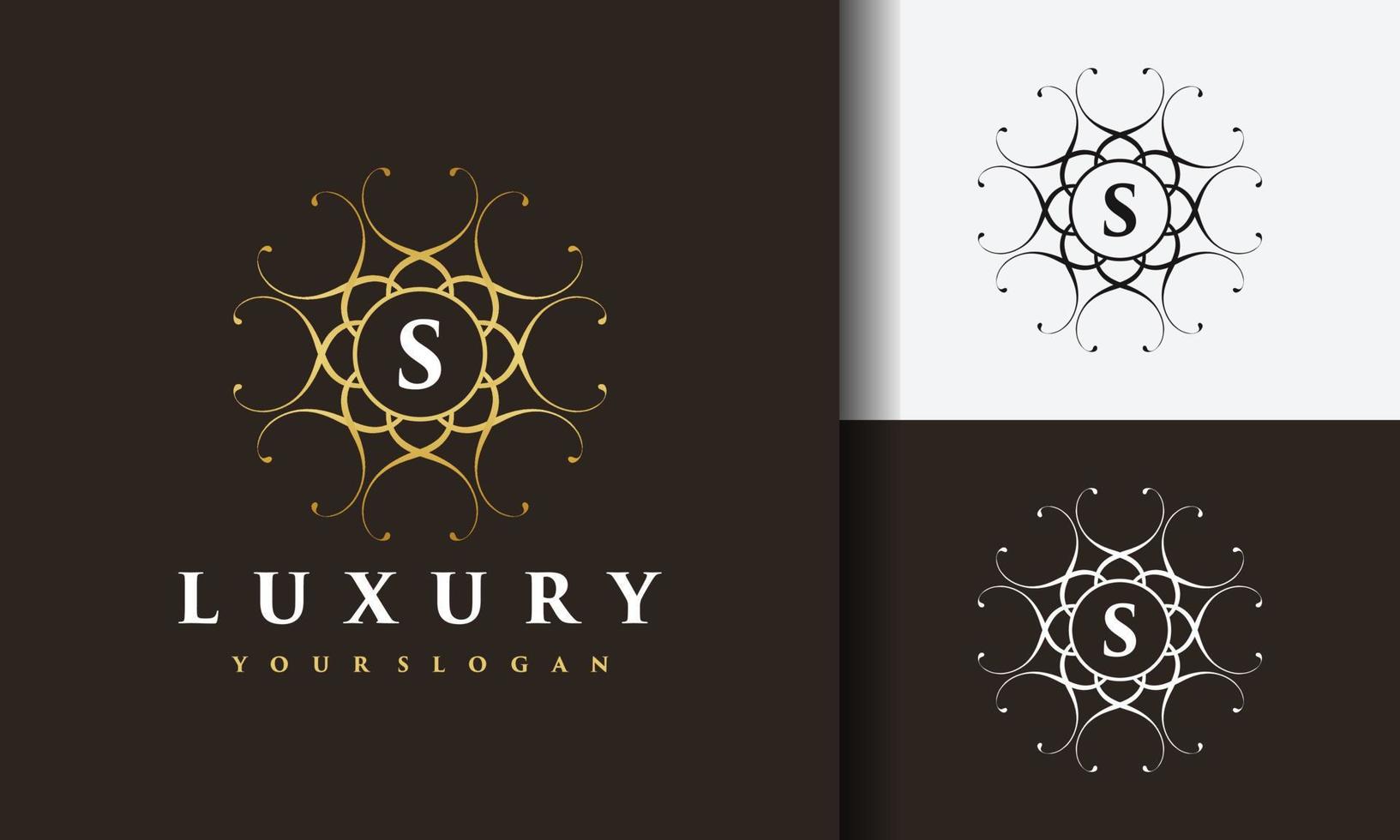 Luxury abstract flower ornament logo vector