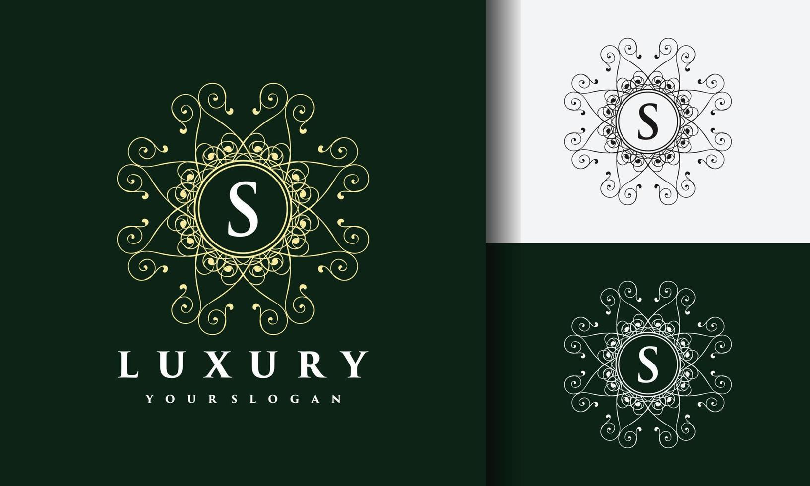 Letter s luxury floral logo vector