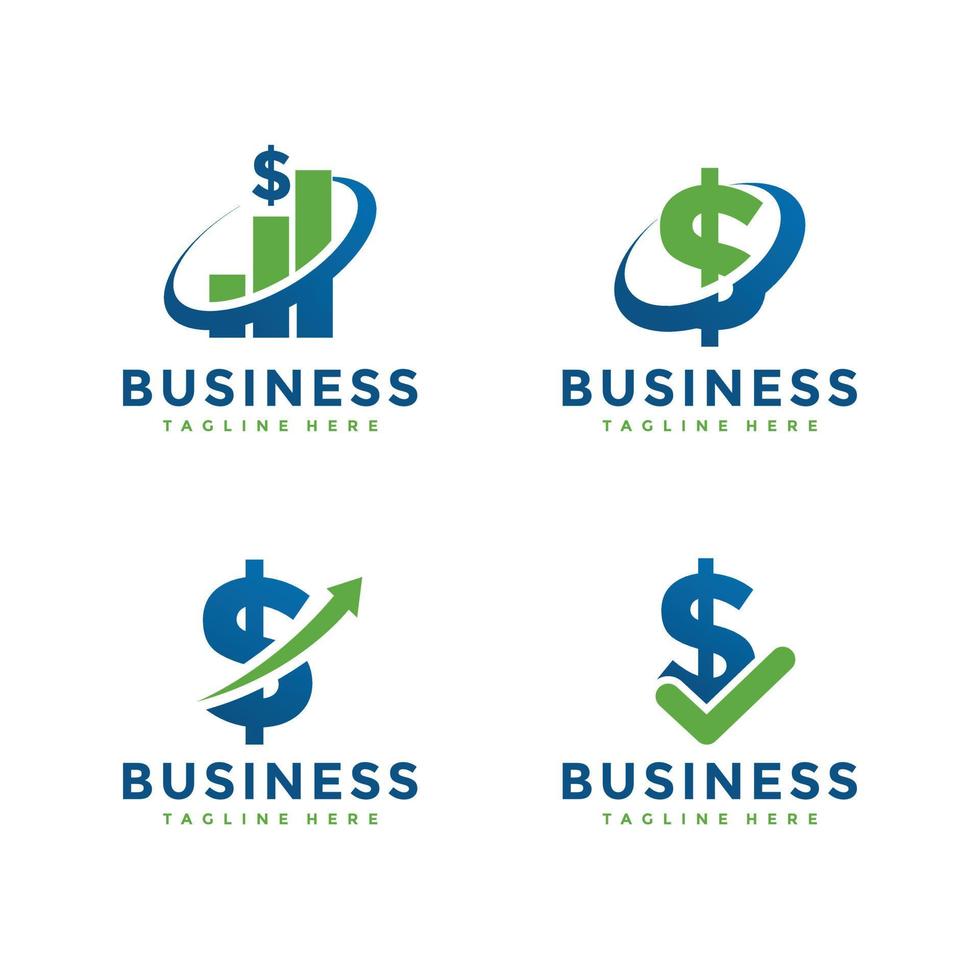 logotipo del paquete de finanzas en dólares vector