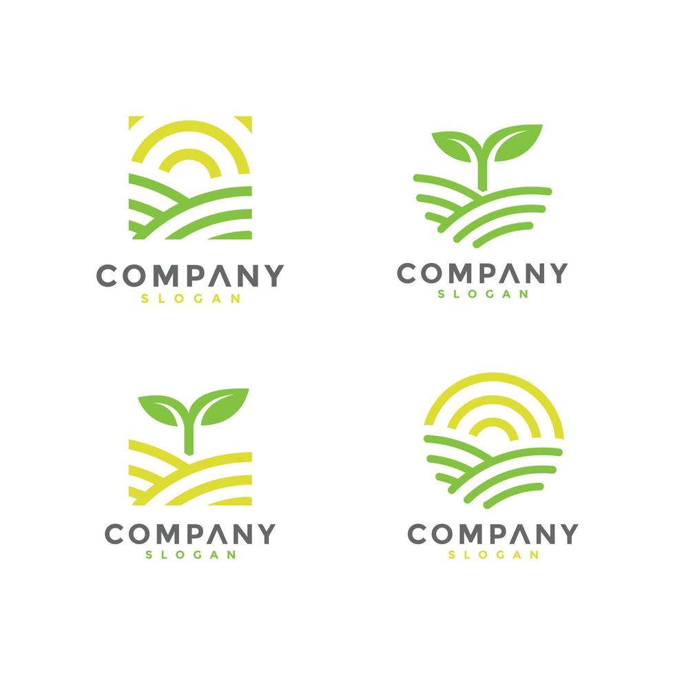 Simple agriculture bundle logo vector