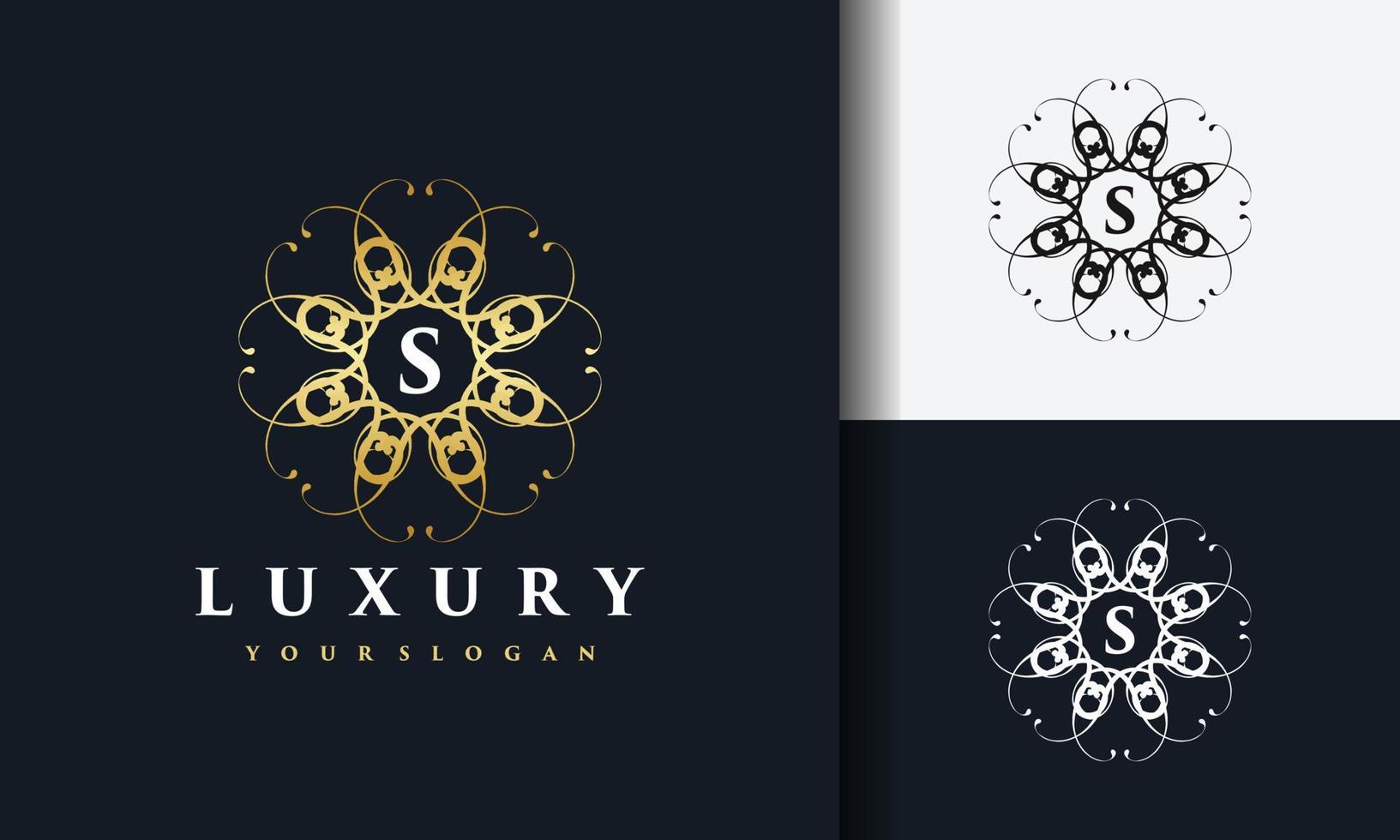 Luxury abstract floral logo vector