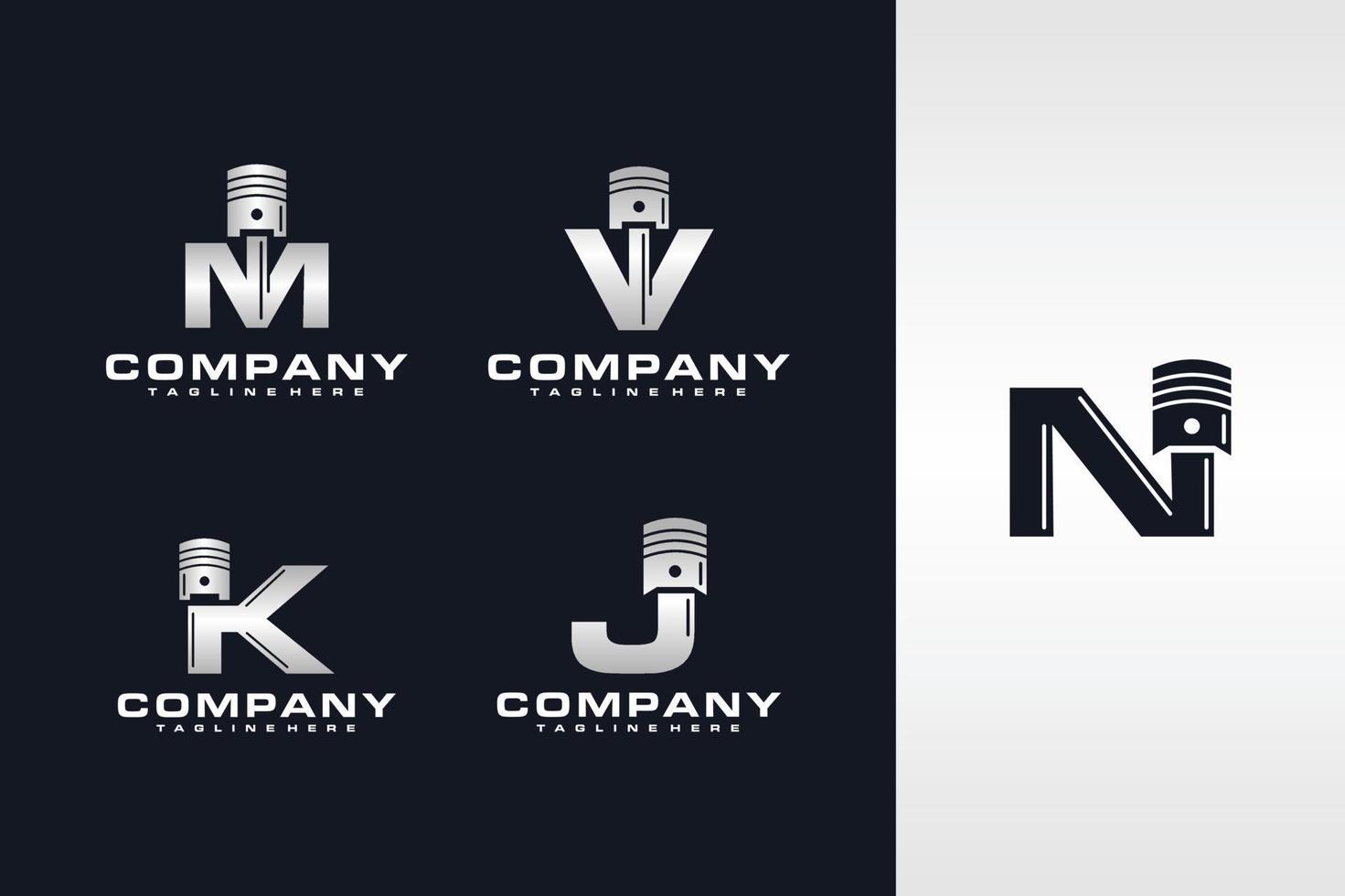 letter piston bundle logo vector