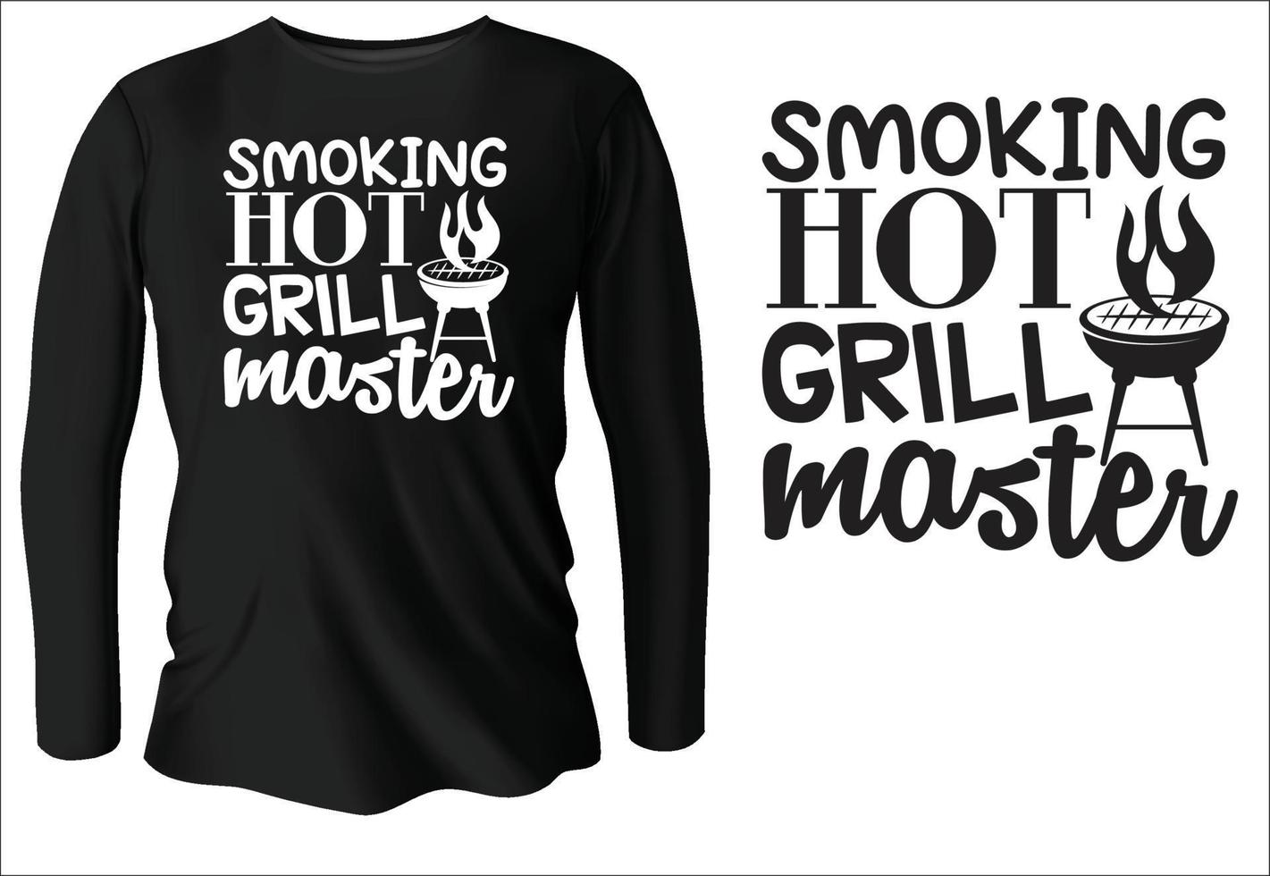 smoking hot grill master t-shirt design with vector 10839327 Vector Art