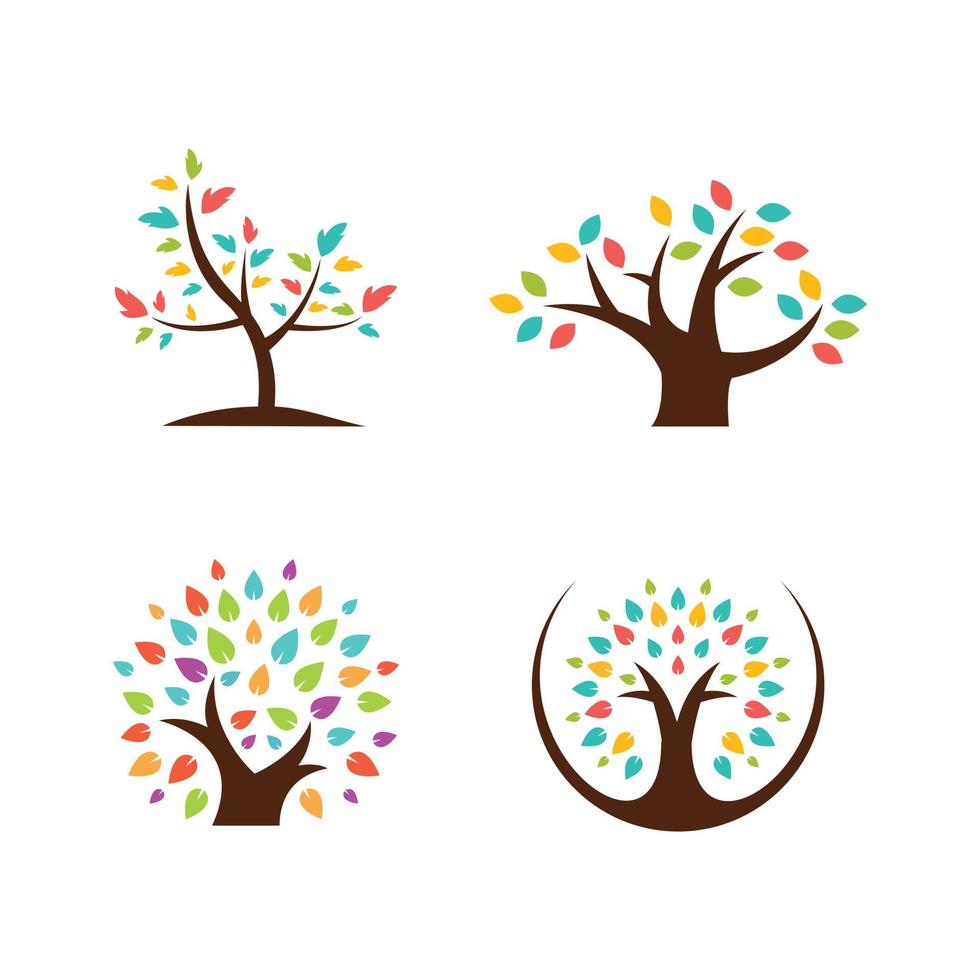 Colorful leaf tree bundle vector