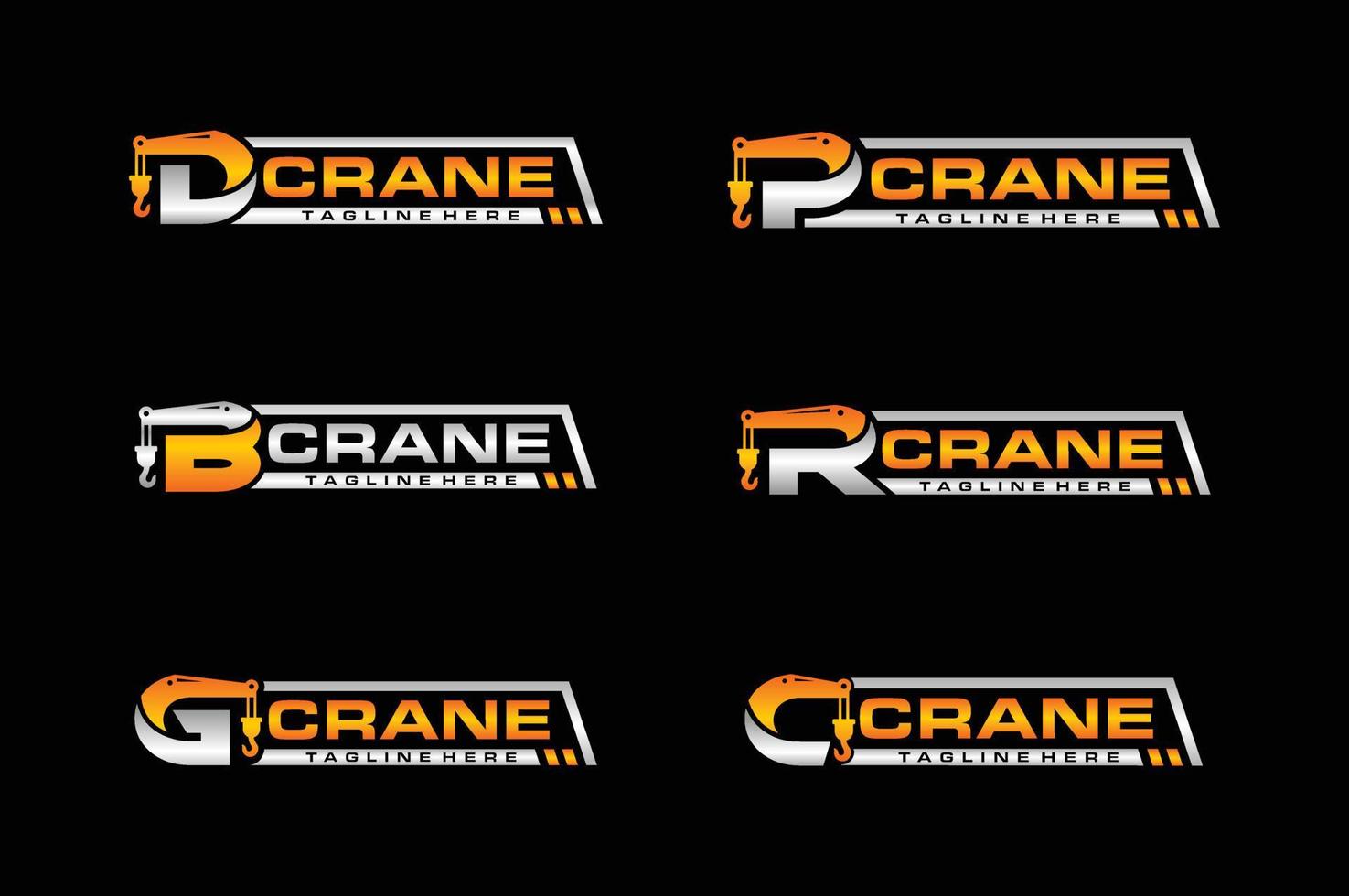 Typography letter crane bundle logo vector