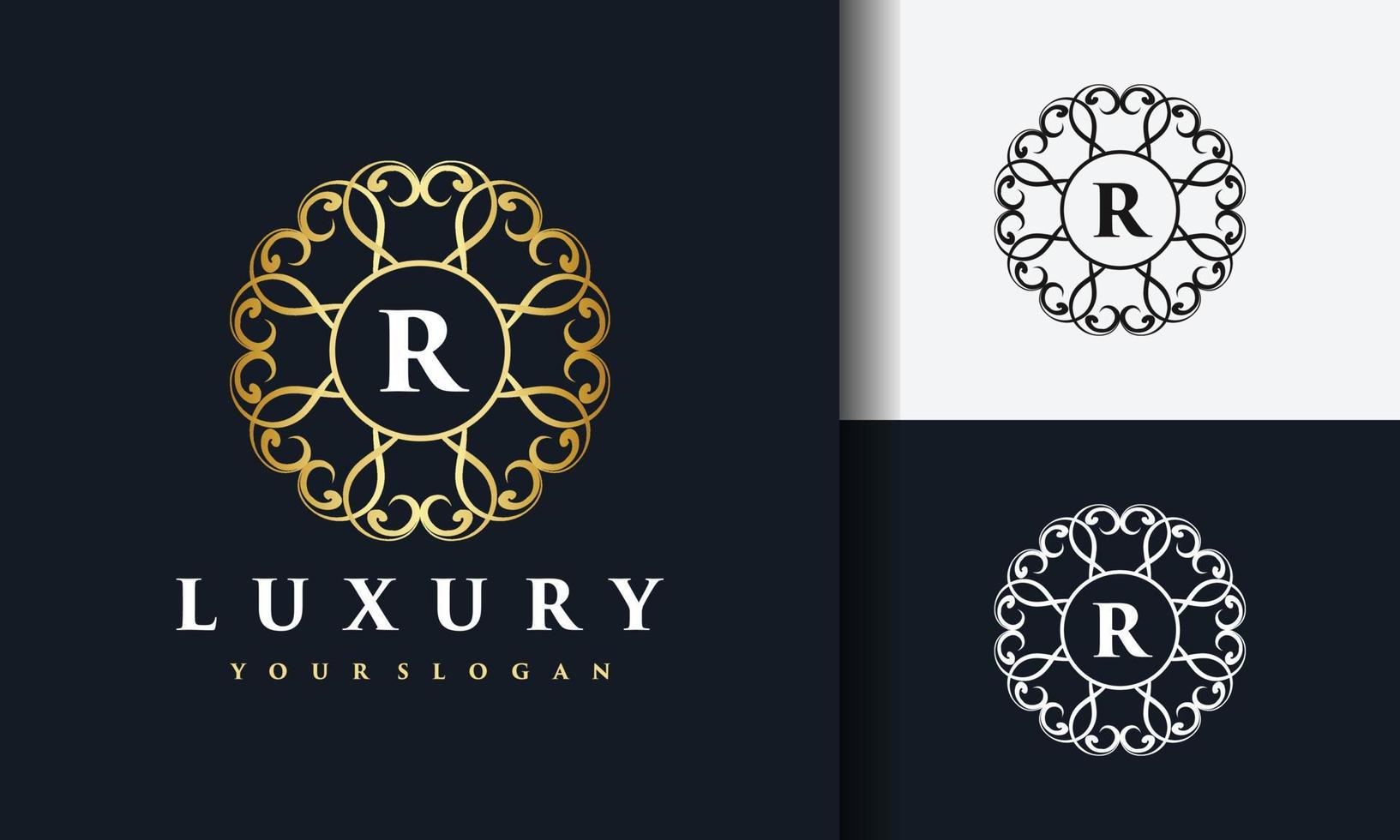 Luxury floral abstract logo vector