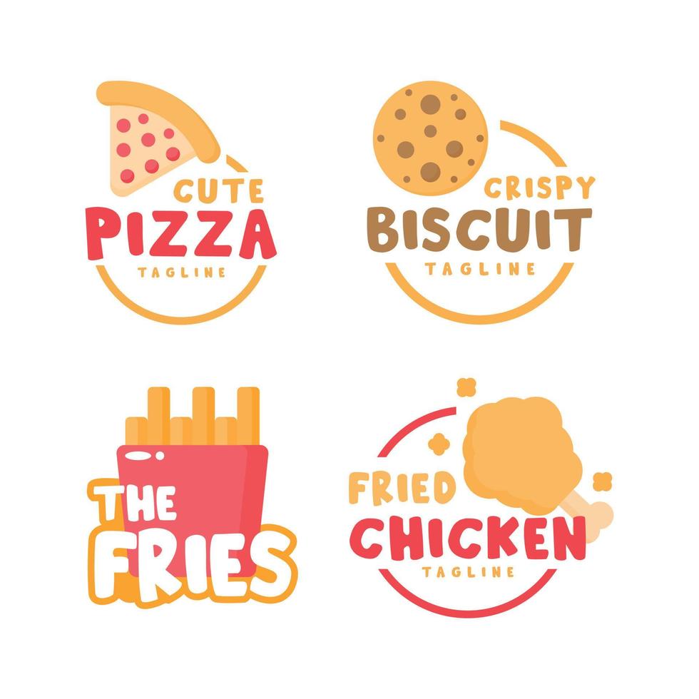 Food text bundle logo vector