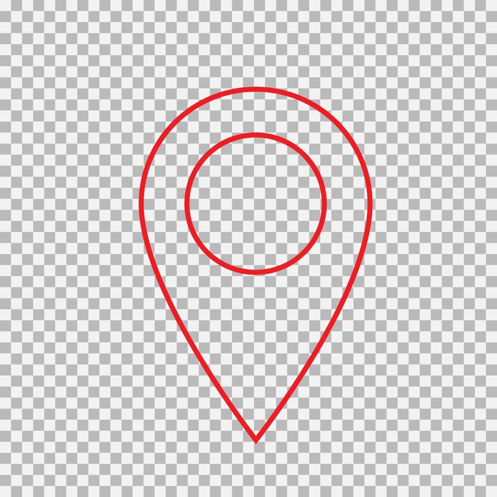 icono de vector de ubicación de signo de pin de mapa de viaje