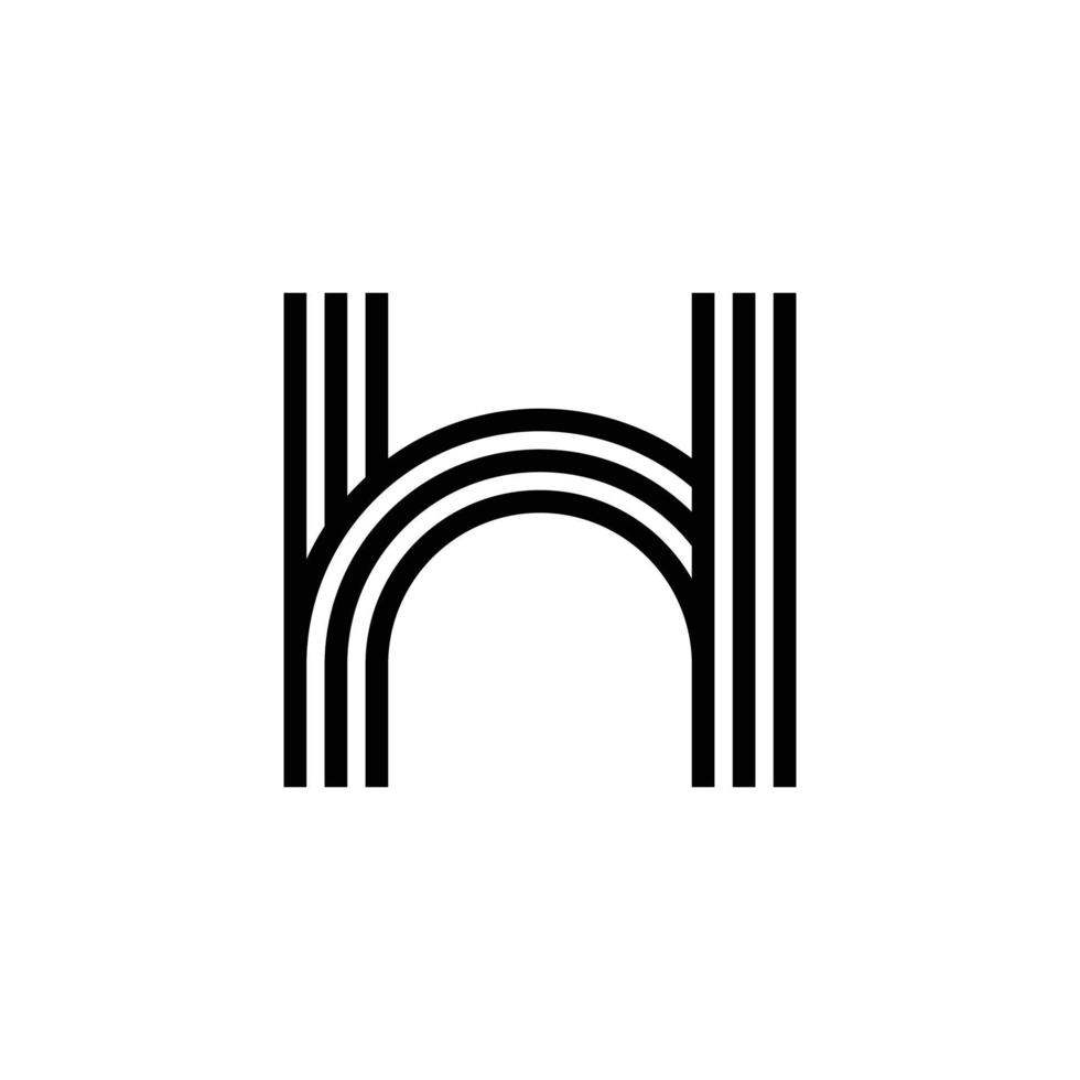 diseño moderno del logotipo del monograma de la letra h vector
