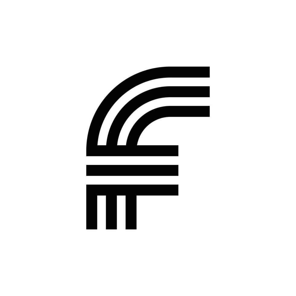 diseño moderno del logotipo del monograma de la letra f vector